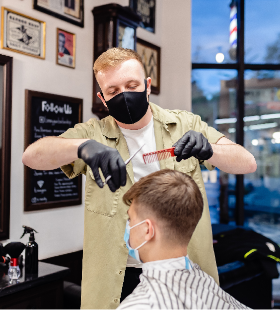 Professional barber providing men's grooming near Katy TX