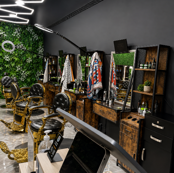 Professional barber providing a haircut in Stafford TX