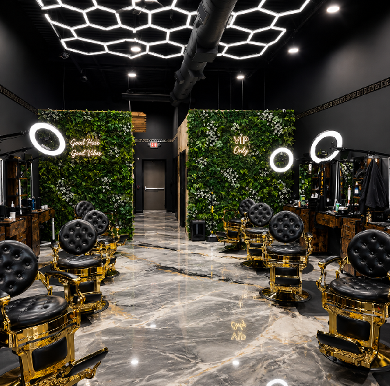 Professional barber providing a haircut in Sugar Land TX